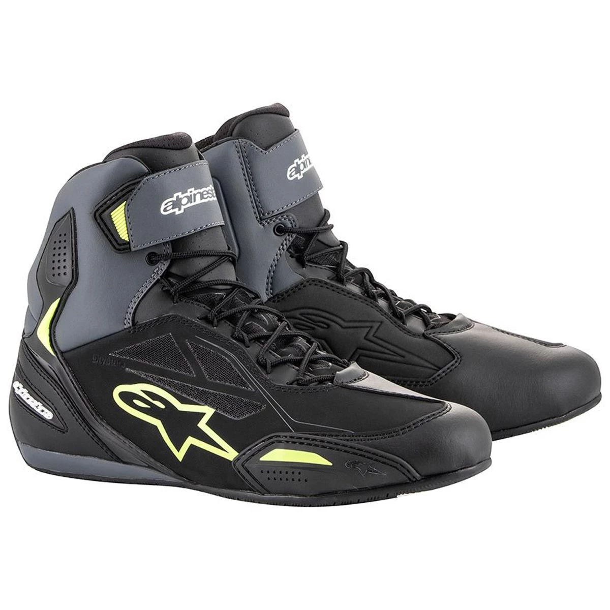 Alpinestars Faster-3 Drystar Shoes WP - Black Grey Yellow 3 Alpinestars Faster-3 Drystar Shoes WP - Black Grey Yellow