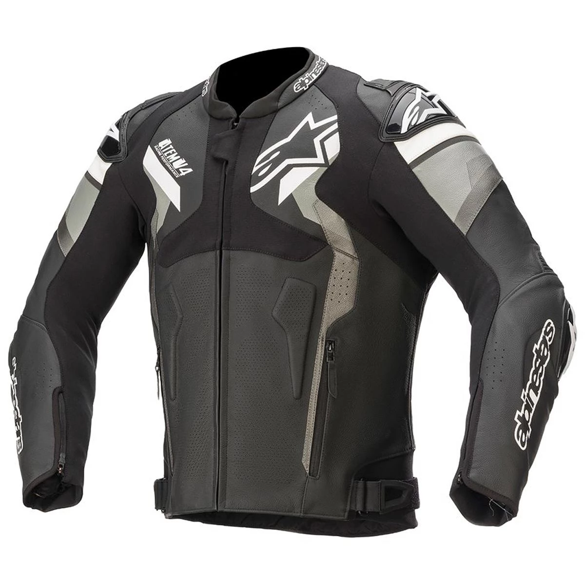 Alpinestars Atem Leather Jacket V4 - Black Grey White 3 Alpinestars Atem Leather Jacket V4 - Black Grey White