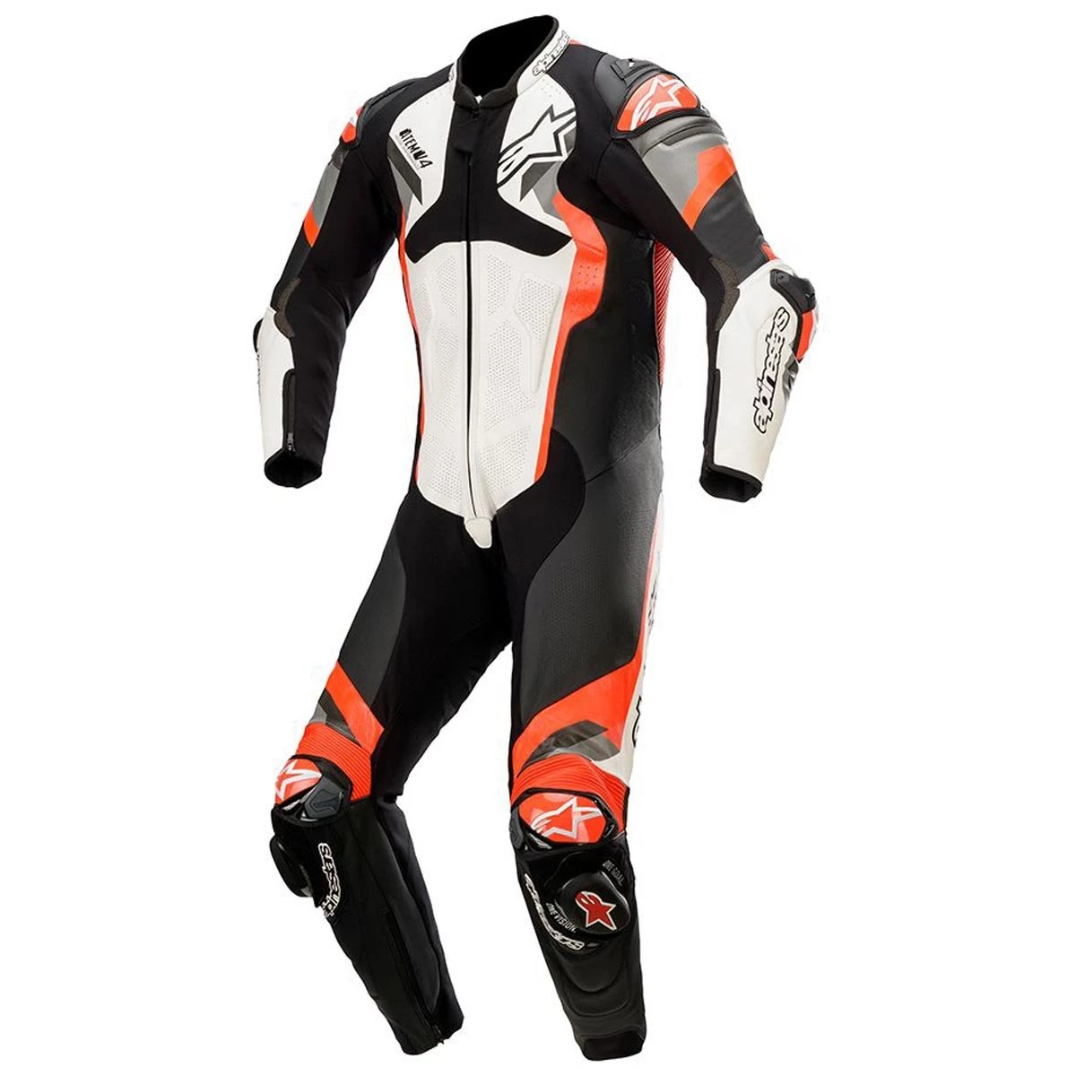 Alpinestars Atem Leather Suit V4 1PC - White Black Red 3 Alpinestars Atem Leather Suit V4 1PC - White Black Red