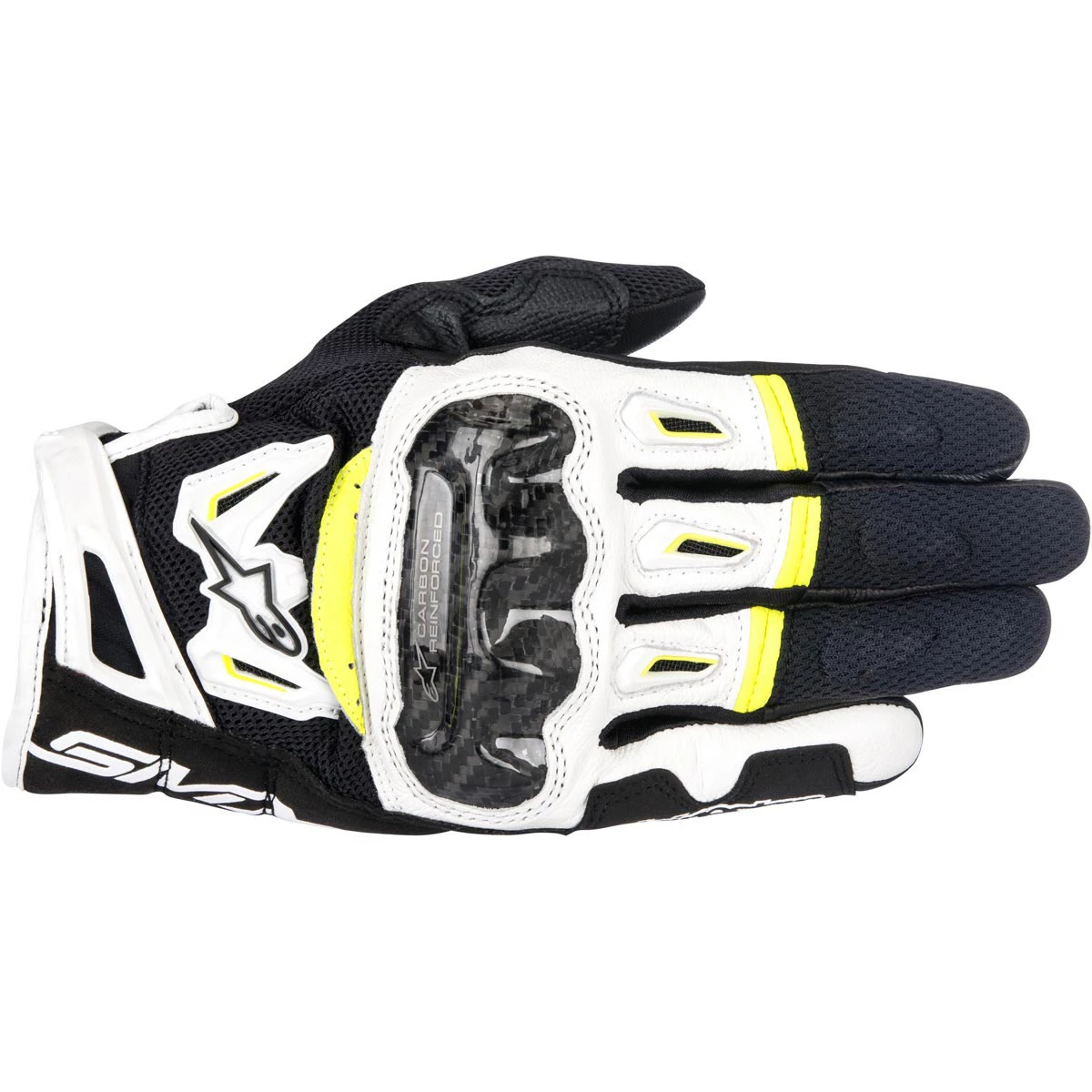 Alpinestars SMX-2 Air Carbon Gloves V2 - Black White Yellow 3 Alpinestars SMX-2 Air Carbon Gloves V2 - Black White Yellow