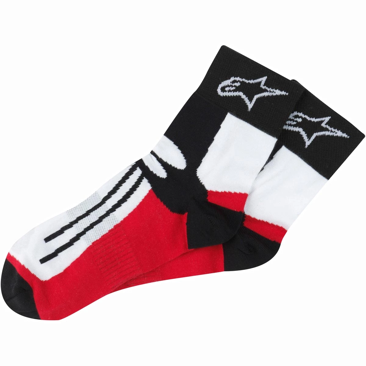 Alpinestars Racing Road Socks Short - Black Red 3 Alpinestars Racing Road Socks Short - Black Red