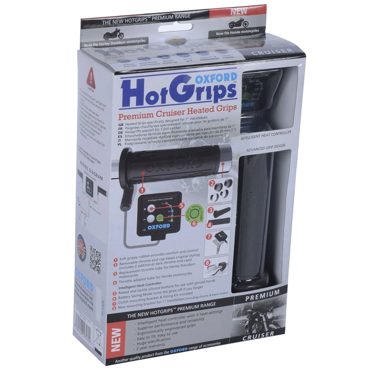 Oxford HotGrips Premium Cruiser Heated Grip - Black 3 Oxford HotGrips Premium Cruiser Heated Grip - Black