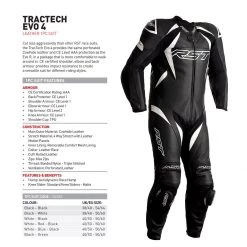 RST Tractech Evo 4 1PC Leather Suit CE - Black White -Hot Sale getgeared Shop md102355whid main rst tractech evo 4 1pc leather suit ce black white 5