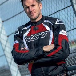 RST Tractech Evo 4 Textile Jacket CE WP - Black Red -Hot Sale getgeared Shop md102365redd main rst tractech evo 4 textile jacket ce wp black red 6