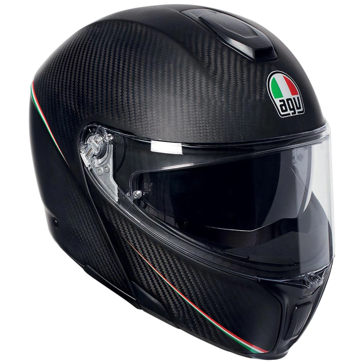 AGV Sports Modular Tricolore Helmet - Carbon Red Green 3 AGV Sports Modular Tricolore Helmet - Carbon Red Green