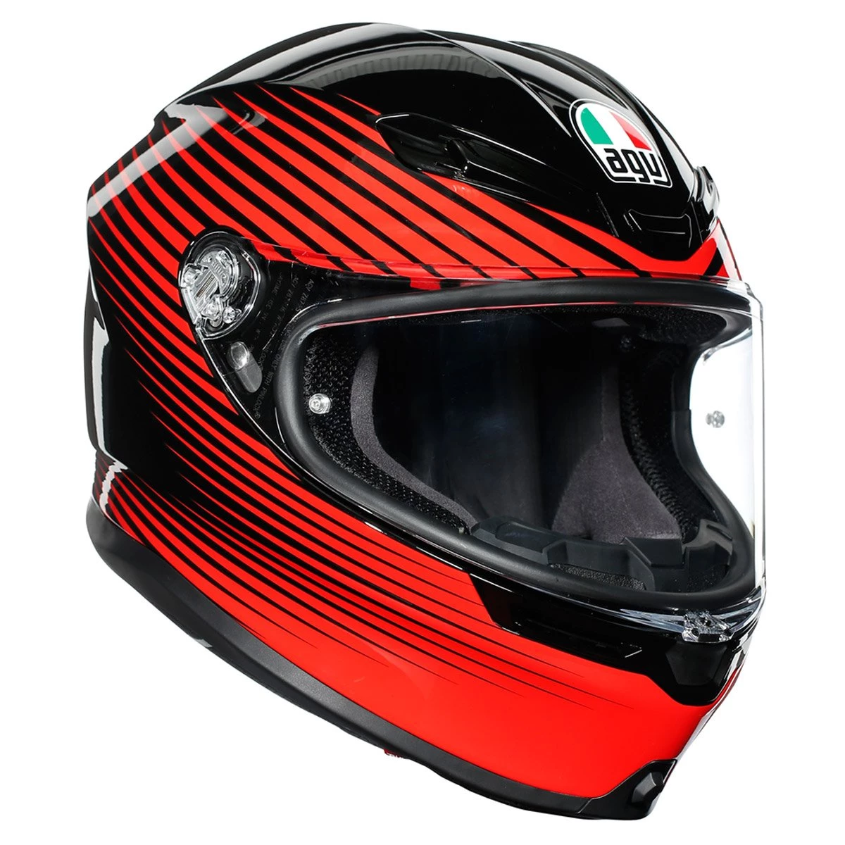 AGV K6 Rush Helmet - Black Red 3 AGV K6 Rush Helmet - Black Red