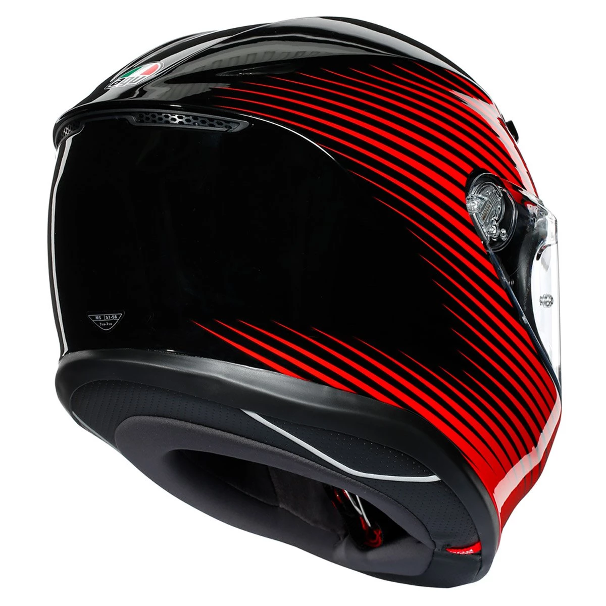AGV K6 Rush Helmet - Black Red 5 AGV K6 Rush Helmet - Black Red - Image 3