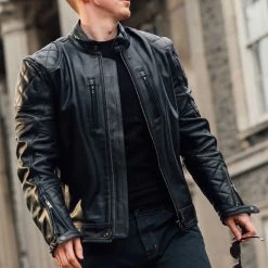 Merlin Cambrian Leather Jacket - Black -Hot Sale getgeared Shop merlin cambrian leather jacket black mempl056blkd 5
