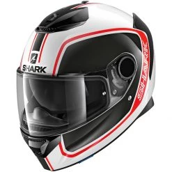 Shark Spartan Priona WKR Helmet - White Black Red