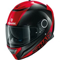 Shark Spartan Helmet Carbon Skin - Black Red