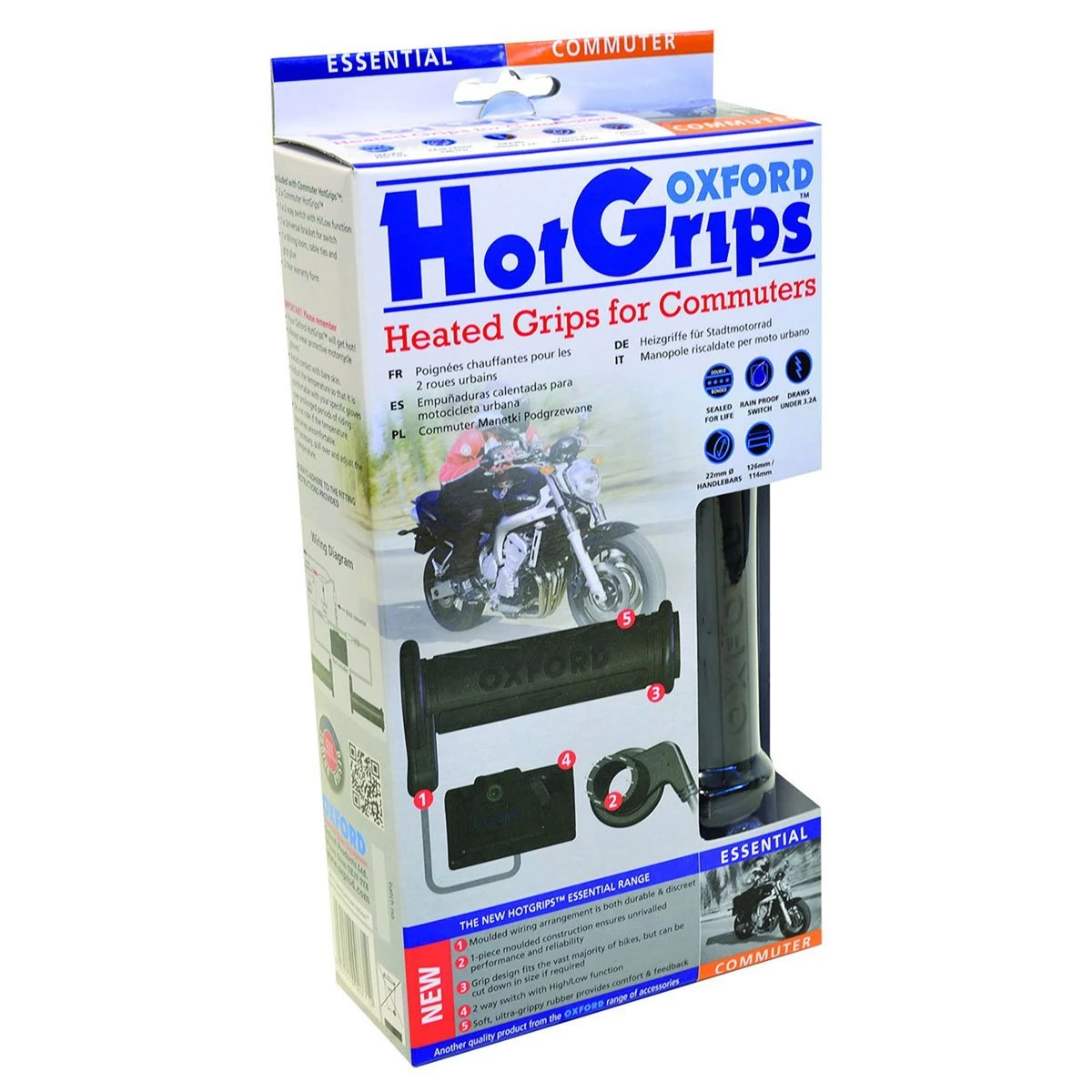Oxford HotGrips Essential Commuter Heated Grips - Black 3 Oxford HotGrips Essential Commuter Heated Grips - Black