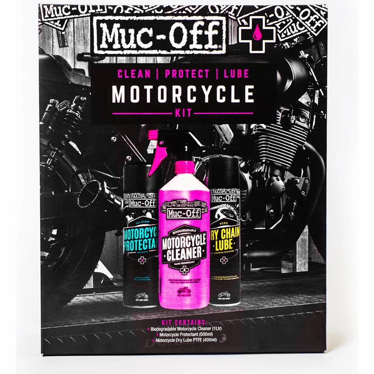 Muc-Off Clean Protect Lube Motorcycle Kit - Black 3 Muc-Off Clean Protect Lube Motorcycle Kit - Black