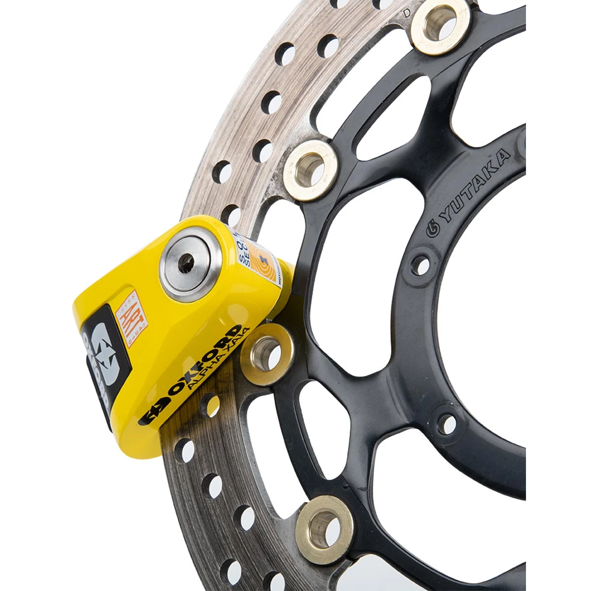 Oxford Alpha XA14 Alarm Disc Lock - Yellow 4 Oxford Alpha XA14 Alarm Disc Lock - Yellow - Image 2
