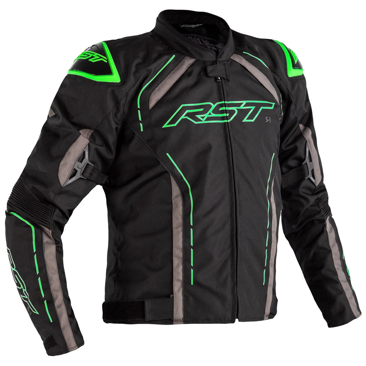 RST S-1 Textile Jacket CE WP - Black Grey Green 3 RST S-1 Textile Jacket CE WP - Black Grey Green