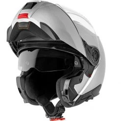 Schuberth C5 Flip Helmet Gloss - Silver -Hot Sale getgeared Shop schuberth c5 flip helmet gloss silver ta910c5gsd 3