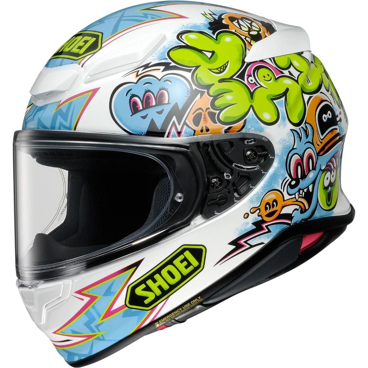 Shoei NXR 2 Mural TC10 Helmet - White Blue 3 Shoei NXR 2 Mural TC10 Helmet - White Blue
