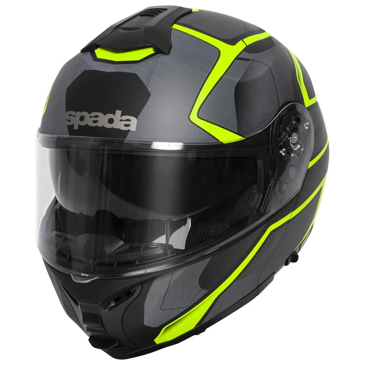 Spada Orion Slate Flip Front Helmet - Matt Black Yellow 3 Spada Orion Slate Flip Front Helmet - Matt Black Yellow